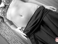 Having Her Wet Asian Twat Fingered Excites The Brunette Enough To Beg For His Manhood