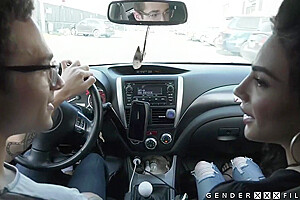 Hitchhiking Ts Ariel Ends Up Anal Destroyed