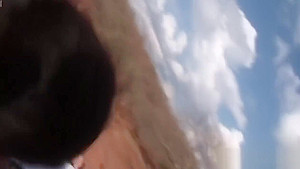 Horny African teen 18+ gets double teamed outdoors