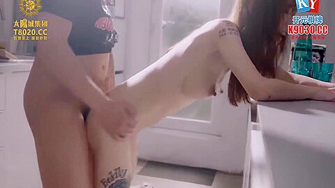 Horny Beauty Asian teen 18+ Gets Screaming Orgasms And Deep Fuck While Trying To Cook In Kitchen