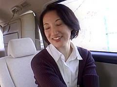 Horny asian mature enjoys hard sex in the car