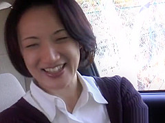 Horny asian mature enjoys hard sex in the car