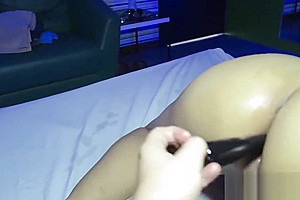 Horny guy anal fucks a hot tiny Asian shemales round ass