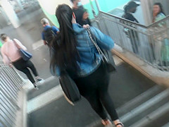 Hot Brunette, Big Booty In Wedges Heels