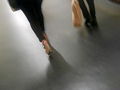 Hot Brunette, Big Booty In Wedges Heels