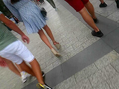 Hot Brunette In YSL High Heels Wedges