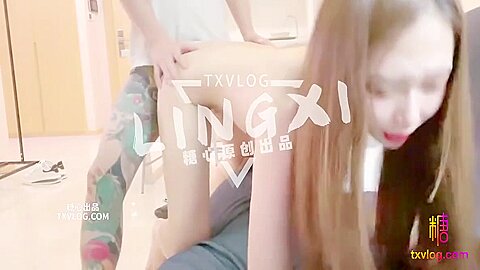 Hot Chinese Model With Curvy Body Teasing The Big Cock Neighbor To Fuck Her Wet Pussy