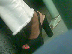 Hot Ebony Feet In Slingback High Heels