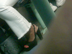 Hot Ebony Feet In Slingback High Heels