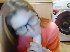 Hot Redhead Housewife in the Kitchen Makes Blowjob in POV