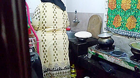Hot Step mother - Tamil 55 Year Old Hot Fucked By Step son In Law In Kitchen - Cum In The Big Ass