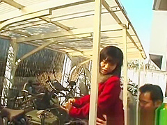 Hot asian babe in car having fun part1
