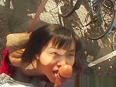 Hot asian babe in car having fun part1