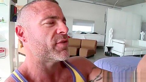 Hot guy get his amazing body massaged