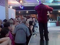 Hot party where girls get fucked through a hole