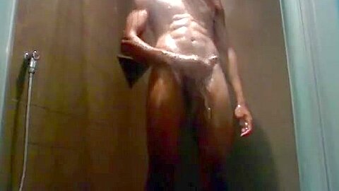Hunk in the shower