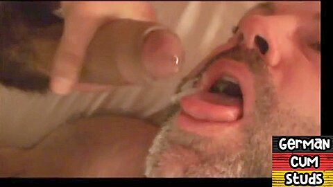 Hunky German DILF sucking before nailed and mouth pissed