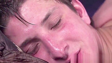 Hunky dude grabs hold of twink and bareback massage