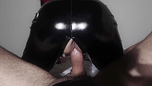 I Ride Him In Reverse In My Latex Suit But My Pussy Is Too Tight And He Cant Resist