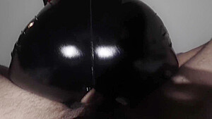 I Ride Him In Reverse In My Latex Suit But My Pussy Is Too Tight And He Cant Resist