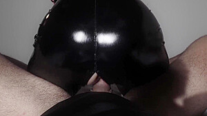 I Ride Him In Reverse In My Latex Suit But My Pussy Is Too Tight And He Cant Resist