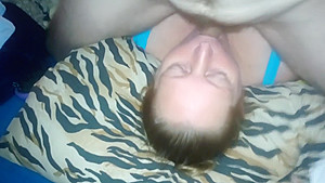 I fuck Aussie Michelle's mouth until she deepthroats my cock