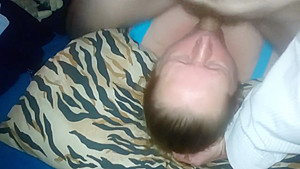 I fuck Aussie Michelle's mouth until she deepthroats my cock