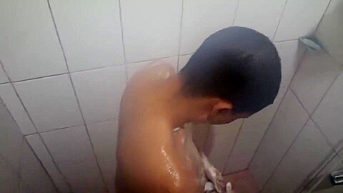 I spy my step bro masturbating in the shower