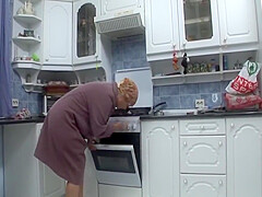 In The Kitchen With The Old Slut!
