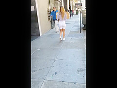 Incredible bubble butt with White spandex shorts