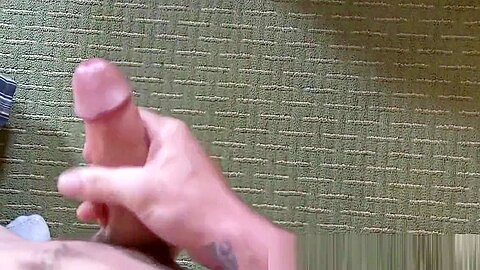 Inked solo military guy whips his dick out