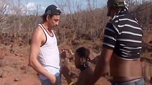 Insatiable african slut is feeling two huge cocks penetrating