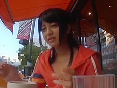 Japanese AV model sucks cock in pov car sex scene