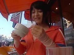 Japanese AV model sucks cock in pov car sex scene