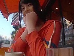 Japanese AV model sucks cock in pov car sex scene