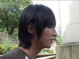 Japanese Boy His Cum Bublic Outside