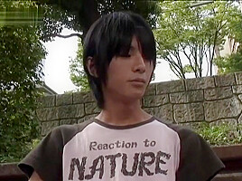 Japanese Boy His Cum Bublic Outside