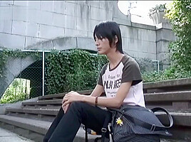 Japanese Boy His Cum Bublic Outside