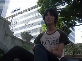 Japanese Boy His Cum Bublic Outside