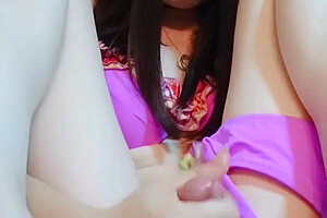 Japanese Shemale Masturbation With Bikini / 女装娘のヒキニてローションオtニー