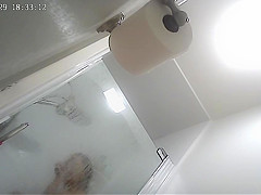 Japanese amateur wife getting undressed and dressed in shower
