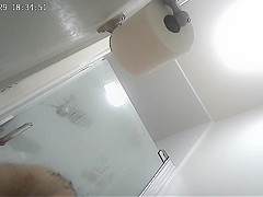 Japanese amateur wife getting undressed and dressed in shower