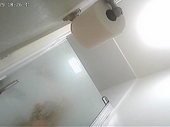 Japanese amateur wife getting undressed and dressed in shower