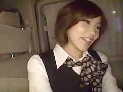 Japanese assistant hot car blowjob