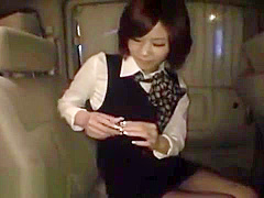 Japanese assistant hot car blowjob
