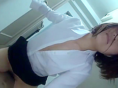 Japanese brunette in internal porn scene