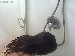 Japanese wife 35 in shower & little accident
