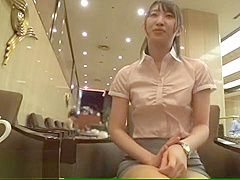 Japanese young secretary car blowjob