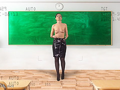 Jeny Smith In My Teacher With Pantyhose And No Panties  Vr By