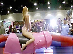 KT So riding Giant Dildo in public
